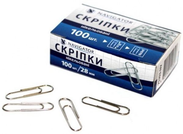 Скріпки нікельовані 28 мм 100 шт. 75303-NV Navigator