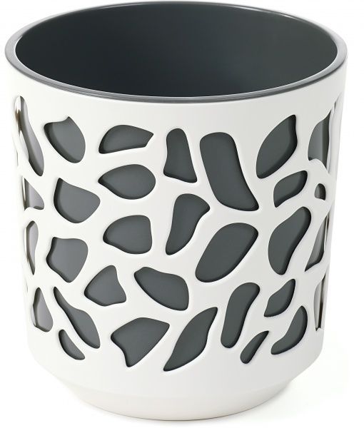 Горщик для квітів Lamela Дует 300 круглий 20,2л крем/антрацит 