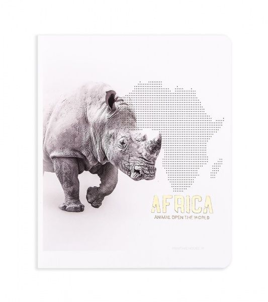 Комплект зошитів Тварини Африки 96 аркушів у клітинку золото 10 шт. Поділля