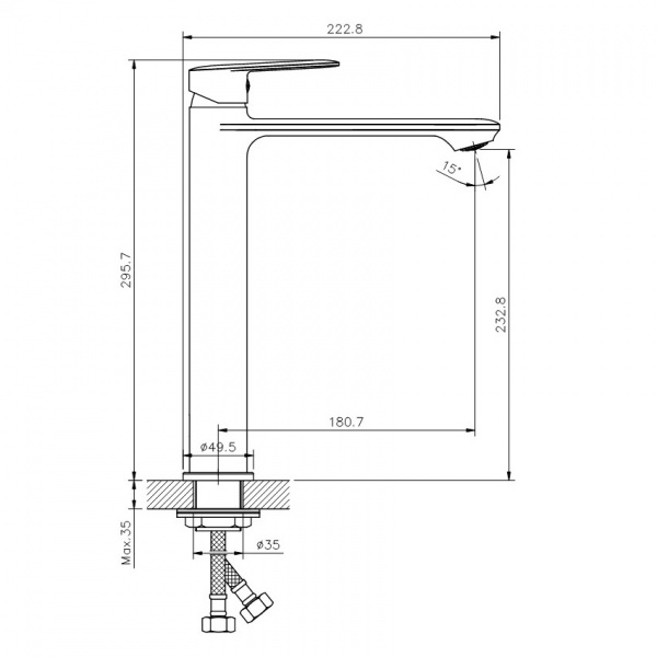 Смеситель для умывальника Koller Pool Line LN0200 XL