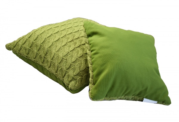 Подушка декоративная Косы 45x45 см травяной 