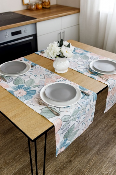 Дорожка (раннер) Luna 40x140 см бело-голубой Прованс 