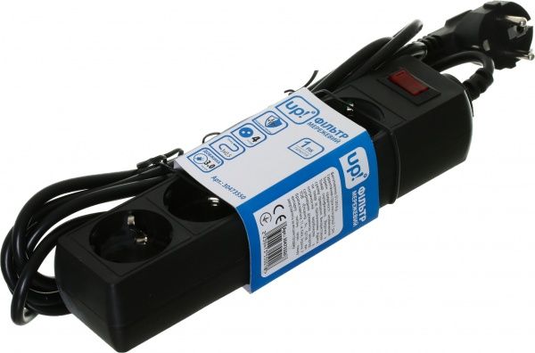 Фильтр-удлинитель UP! (Underprice) с заземлением 4 гн. черный 3 м OW-SP4S3G050M3.0-BK 