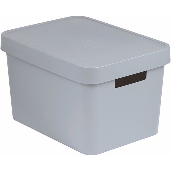 Коробка пластиковая с крышкой Infinity 229241 серая 17 л