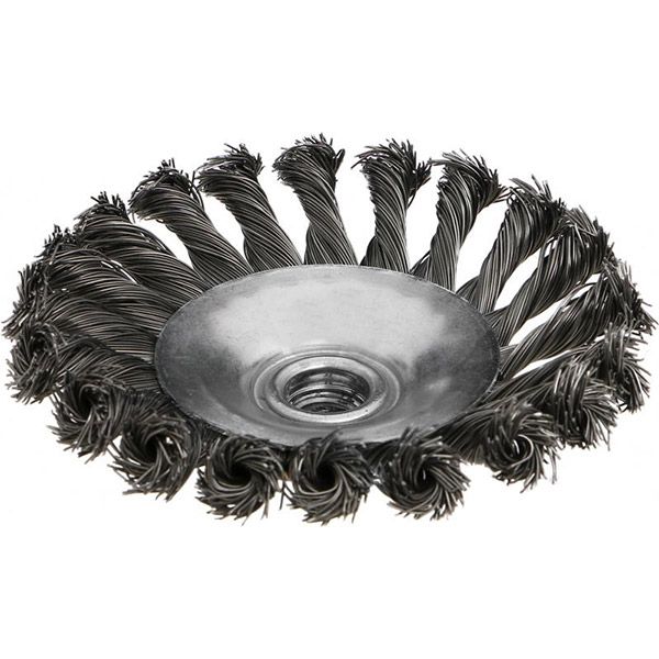 Щетка конусная 125 мм M14 Compass плетеная проволока