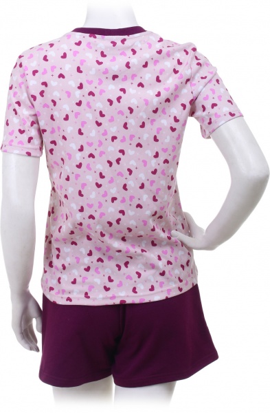 Костюм домашній жіночий Flis clothes Серденько футболка + шорти р. XL рожевий із принтом 