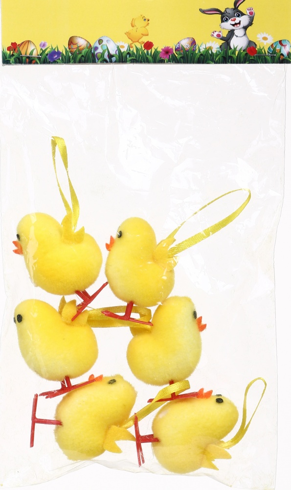 Украшение пасхальное Цыплята 5х3,5х3 см 6021-XHJ