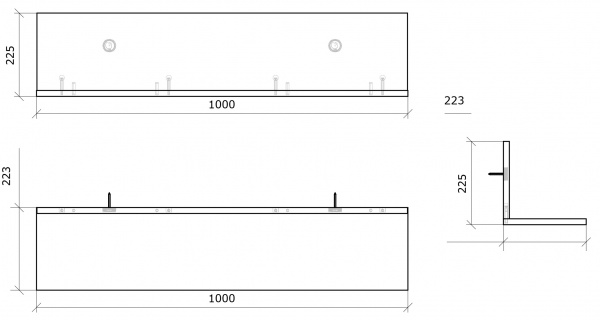 Полка Грейд Concept 1000x225x223 мм нимфея альба/дуб крафт серый 