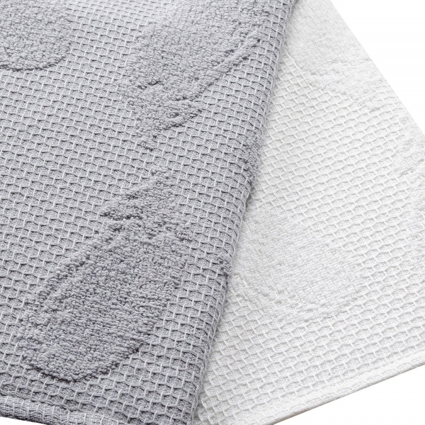 Набір рушників кухонних Баклажан 2 шт. 40x60 см Homeline сірий/білий 