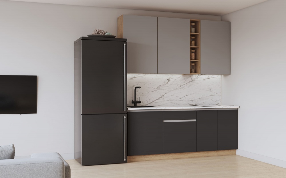 Кухня Грейд Сабина ДСП 2мфунго/графит серый/дуб кремона торро