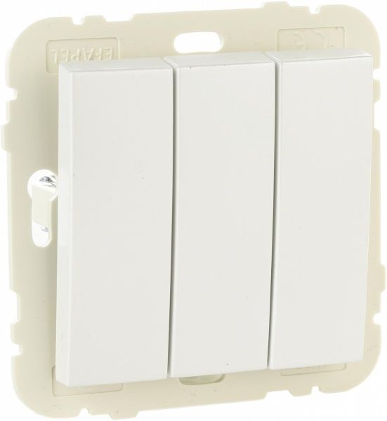 Вимикач триклавішний Efapel Logus без підсвітки 10 А 250В IP20 білий 21088 TGE