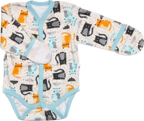 Боди Bambinelli Котики р.56 бежевый с принтом 