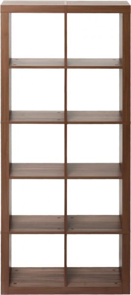 Стеллаж двухсторонний Inteo Кубус МИКС 2x5 792x1854x290 мм орех 