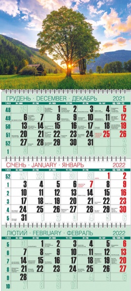 Календарь Діана Плюс Квартальний одна пружина 2022