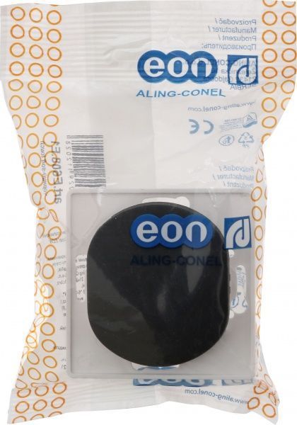 Вимикач перехресний одноклавішний Aling-Conel Eon без підсвітки 10 А 250В чорний E608.E1