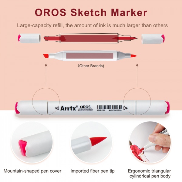 Набір маркерів Arrtx Oros ASM-03-ACS1-01 12 кольорів LC302611 