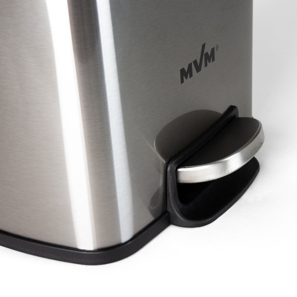 Відро з кришкою MVM BIN-15 5L SS STEEL SQUARE 5 л сталевий 