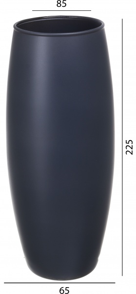 Ваза стеклянная Soft бочка 25 см серая 