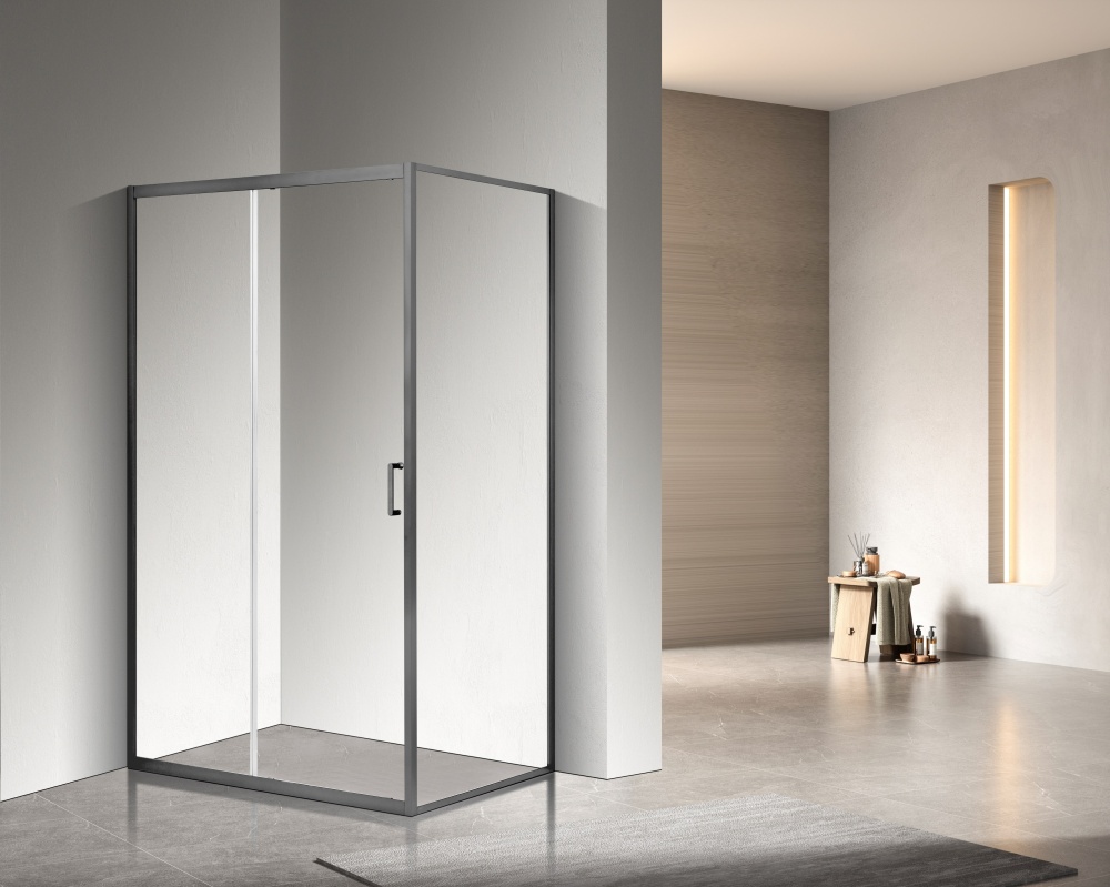 Душевое ограждение EGO EGOIST 120х90х200 см L/R, прямоугольное раздвижное стекло проз. 6мм, проф серый алюм