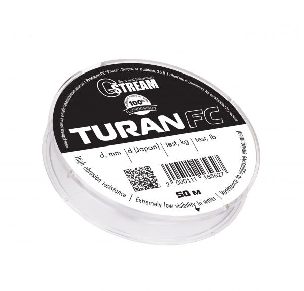 Леска GStream Turan FC fluorocarbon 50м 0,384мм 8,5кг