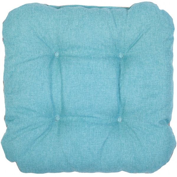 Подушка на стул Безе 41х41х8 жаккард С10+С20 тиффани+серый