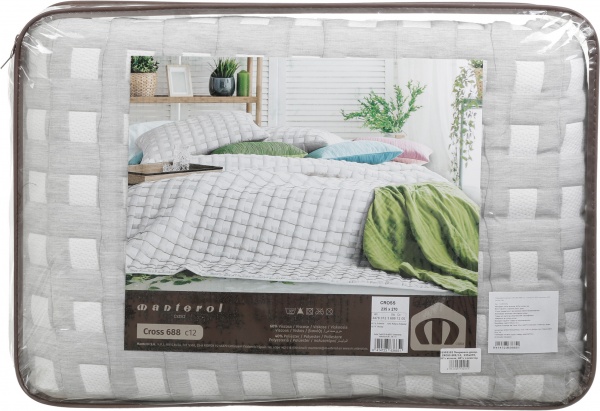 Покривало CROSS 688/12 235x270 см Manterol сірий із білим 