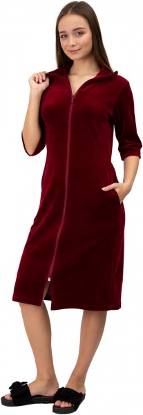 Халат велюровий Roksana 1006/50725 р. 3XL бордовий 