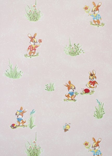 Шпалери вінілові на паперовій основі Vinil Зайчики декор ВКС 4-1337 0,53x10,05 м 