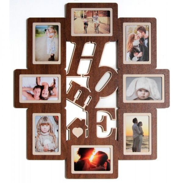 Рамка для фото 68х60 H A ДВП, темне дерево 10x15 см коричневий 