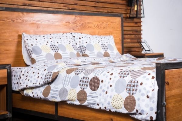 Комплект постільної білизни Тетріс 1,5 біло-блакитнийкоричневий Rigel 