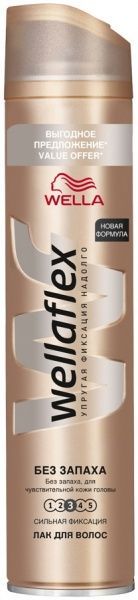 Лак для волосся Wella Wellaflex Для чутливої шкіри голови без запаху сильна фіксація 400 мл