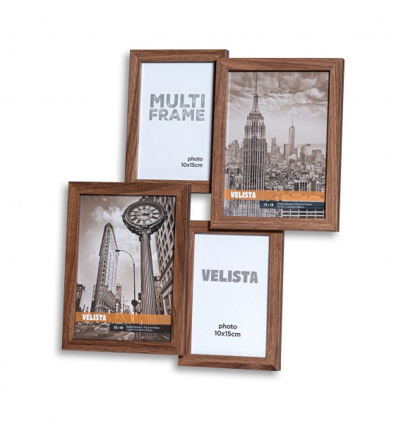 Мультирамка Веліста 15W-6012-3v 4 фото 10x15/13х18 см світло-коричневий 