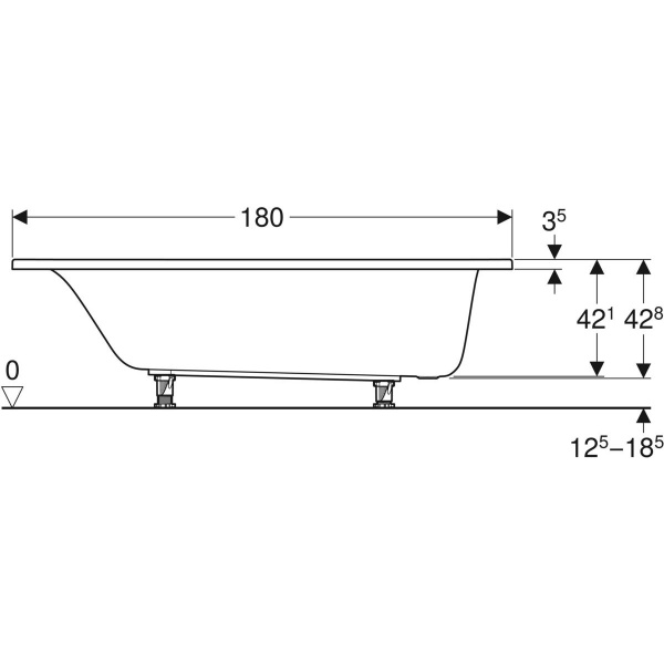 Ванна акрилова Geberit Selnova 554.286.01.1 180х80 см 
