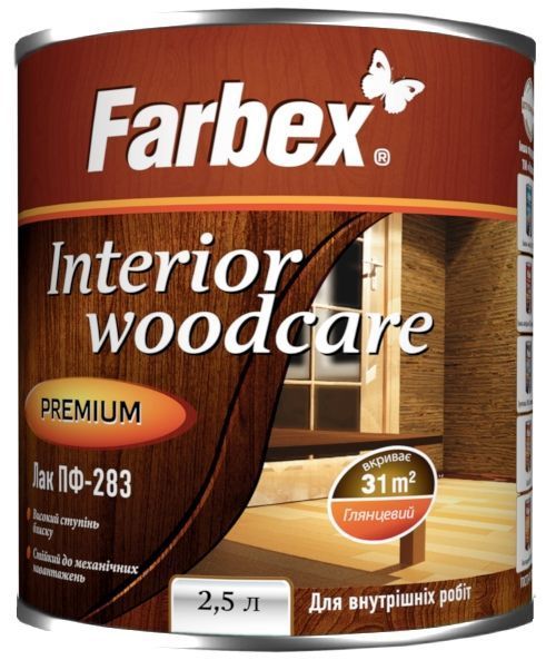 Лак алкидный ПФ-283 Farbex глянец 2.5 л бесцветный