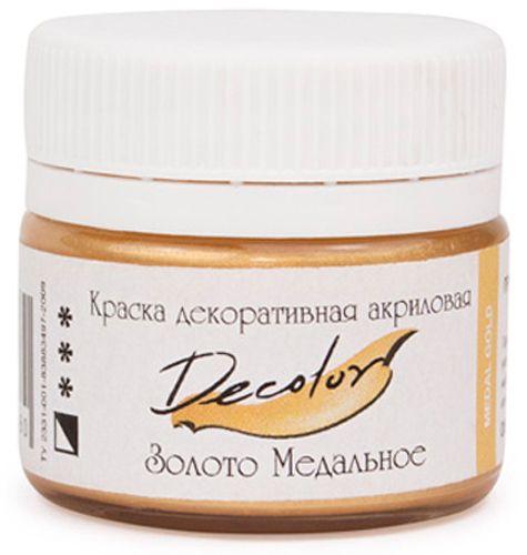 Акрил для декора Золото Медальное 20 мл Деколор ТАИР