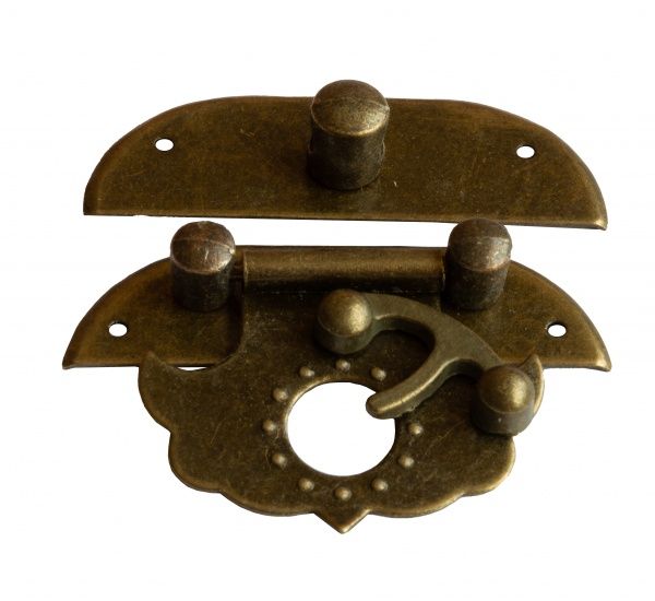 Замок декоративный старая латунь 48х30 мм 1 шт.