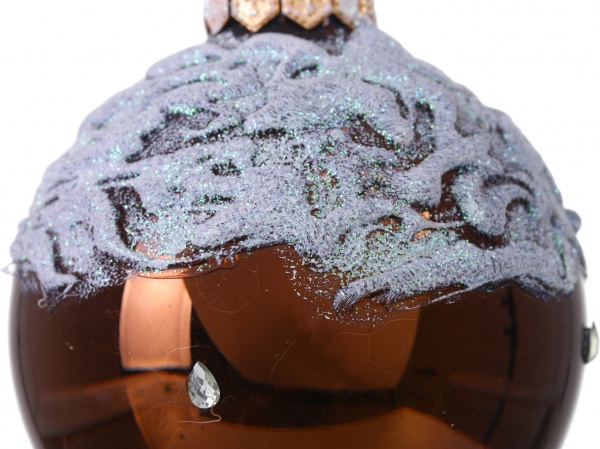 Куля новорічна сніжна колекція d 80 мм білий