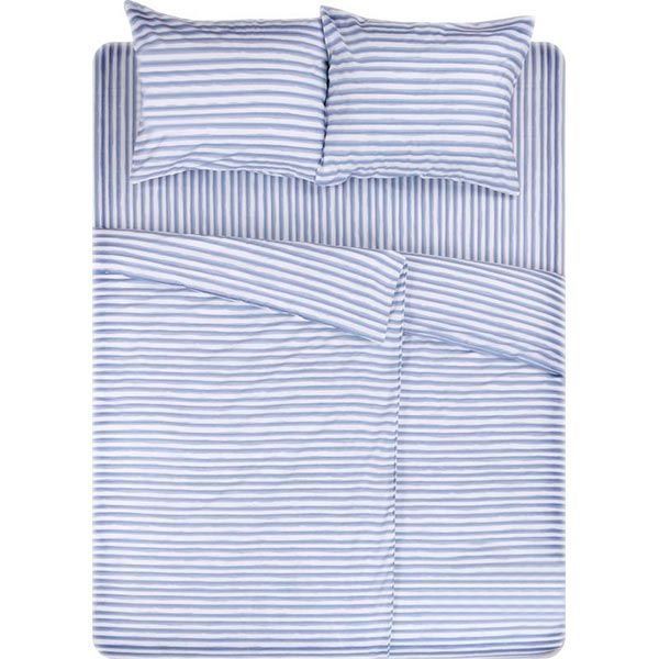 Комплект постельного белья Полоска Акварель семейный голубой UP! (Underprice) 