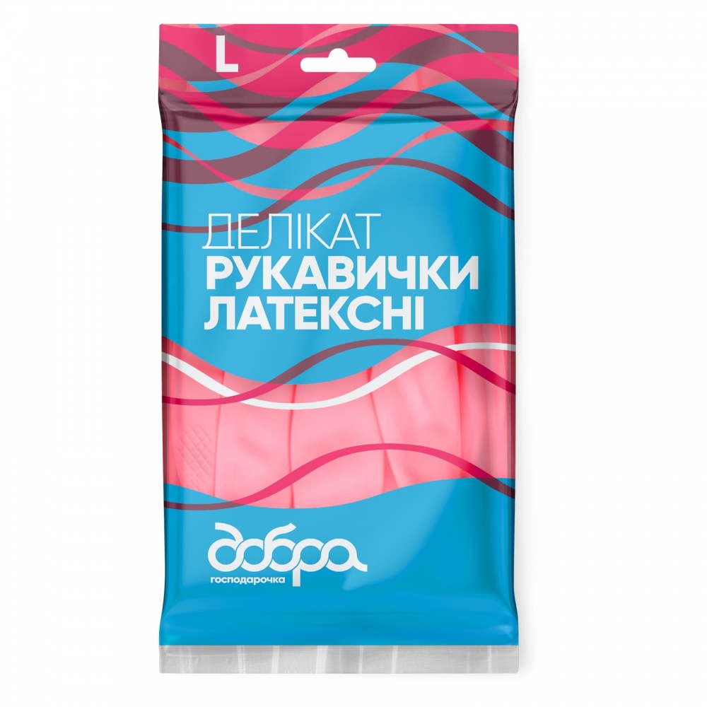 Перчатки латексные Добра господарочка Деликат стандартные р.L 1 пар/уп.