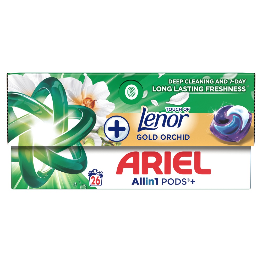 Капсулы для машинной стирки Ariel Все в одном Lenor Золотая орхидея 26 шт.