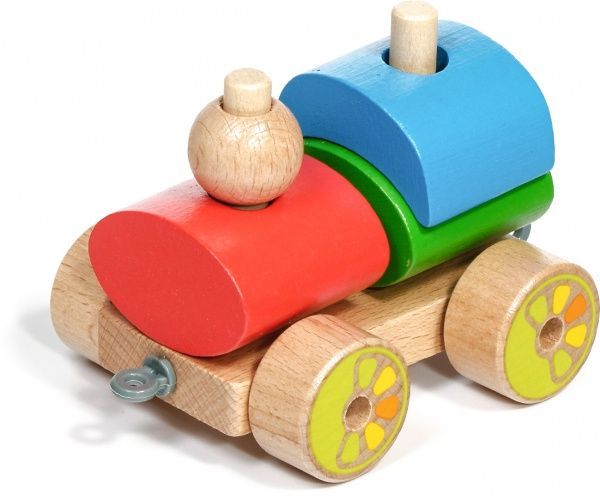 Потяг Іграшки з дерева з платформами маленький