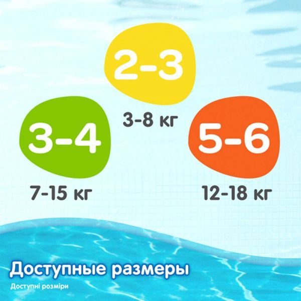 Підгузки-трусики для плавання Huggies LittleSw 2-3 3-8кг 12 шт.