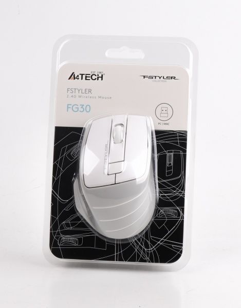 Мышка A4Tech Fstyler FG30 (Grey+White) 