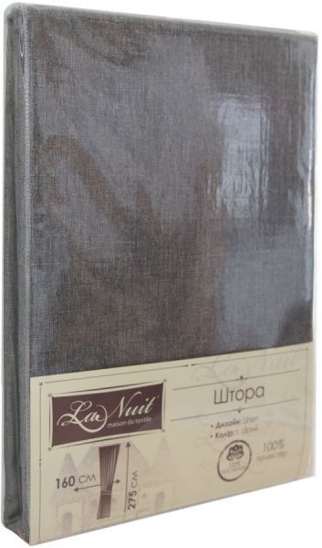 Штора Linen серая 160х275 см La Nuit