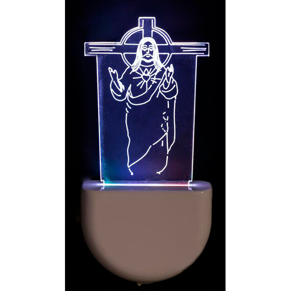 Ночник Aukes Исус Христос 3D LED RGB 0.5 Вт белый 