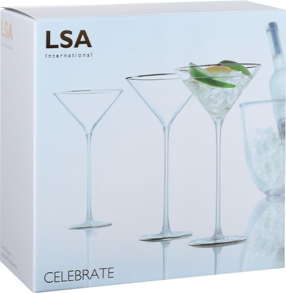 Набор бокалов для мартини Celebrate 225 мл 2 шт. платина LSA