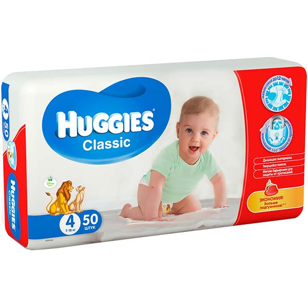Подгузники Huggies Classic 4 7-18 кг 50 шт.