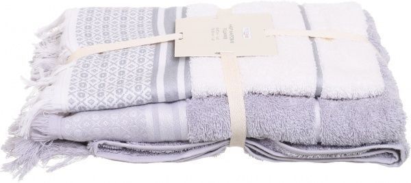 Набор полотенец Марина 2 шт. кремово-серый 