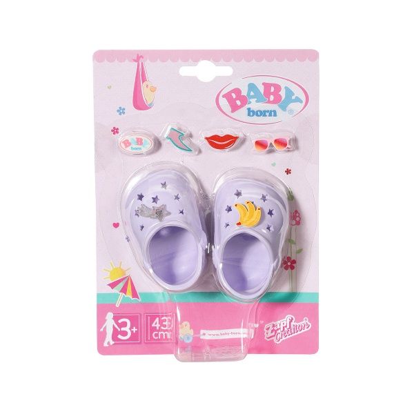 Взуття для ляльки Zapf Baby Born_Святкові сандалі зі значками (лаванд.) 828311-4