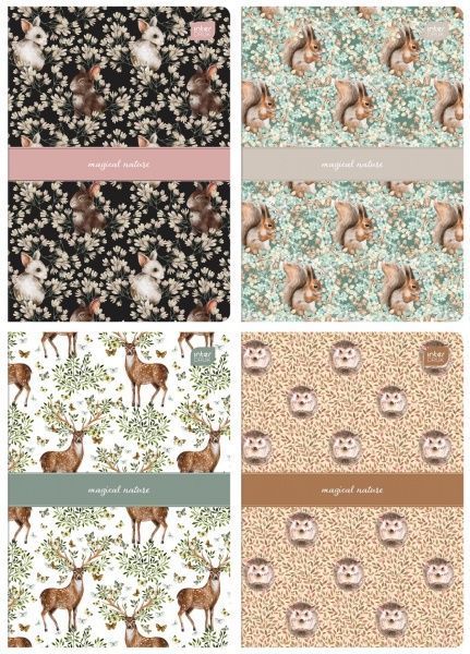 Зошит шкільний А5 24 арк. клітинка Magic Forest в асортименті InterDRUK